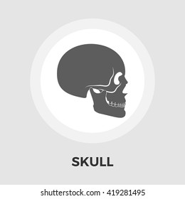 Anotomy skull icon vector. Flat icon isolated on the white background. Editable EPS file. Vector illustration.