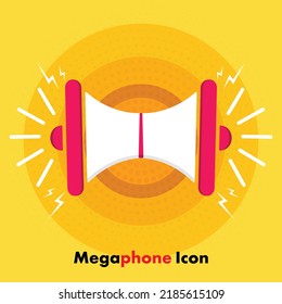 icono del vector megáfono del uso en fondo amarillo