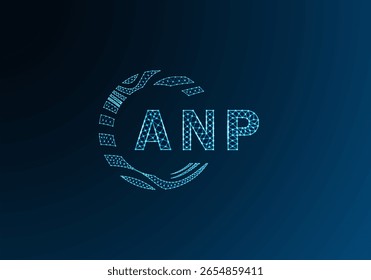 Diseño de Vector de logotipo de letra polivinílica baja ANP. Diseño de logotipo de poliéster inferior ANP. Diseño único del logotipo de baja poli de ANP.