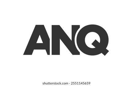 Modelo de design de logotipo ANQ com texto em negrito forte e moderno. Logotipo vetorial inicial com tipografia simples e mínima. Identidade de empresa moderna ideal para a presença de marca de empresas.