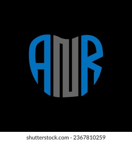 Diseño creativo del logo de la carta ANR. Diseño único de ANR.
