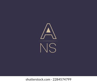 ANS letter logo design modern minimalist vector images