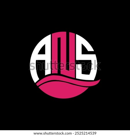 ANS logo monogram isolated on circle element design template, ANS letter logo design on black background. ANS creative initials letter logo concept. ANS.
