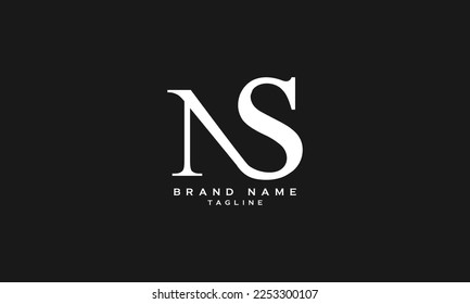 ANS, NS, SN, Abstract initial monogram letter alphabet logo design
