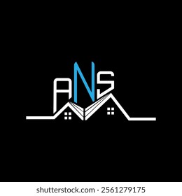 ANS Real state logo design, ANS simple and modern logo. ANS luxurious alphabet design  