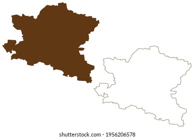 Ansbach city (Federal Republic of Germany, Urban district Middle Franconia, Free State of Bavaria) map vector illustration, scribble sketch Ansbach map