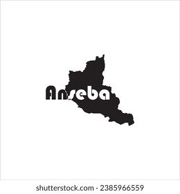 Anseba map and black lettering design on white background