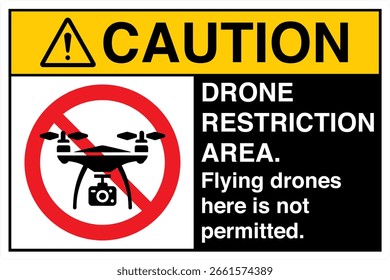 ANSI Caution Drone Restriction Area Flying Drones Here is Not Permitted