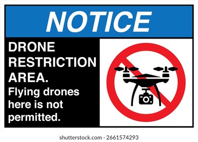 ANSI Notice Drone Restriction Area Flying Drones Here is Not Permitted