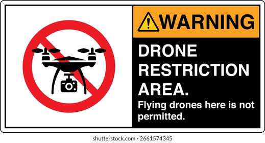 ANSI Warning Drone Restriction Area Flying Drones Here is Not Permitted