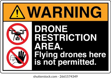 ANSI Warning Drone Restriction Area Flying Drones Here is Not Permitted