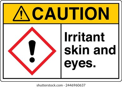 ANSI Z535 CAUTION GHS Chemicals Label and Hazard Irritant skin and eyes Landscape White 01
