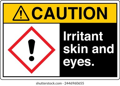 ANSI Z535 CAUTION GHS Chemicals Label and Hazard Irritant skin and eyes Landscape Black 01