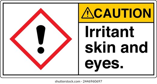 ANSI Z535 CAUTION GHS Chemicals Label and Hazard Irritant skin and eyes Landscape White 03