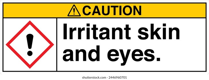 ANSI Z535 CAUTION GHS Chemicals Label and Hazard Irritant skin and eyes Landscape White 05
