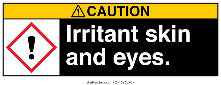 ANSI Z535 CAUTION GHS Chemicals Label and Hazard Irritant skin and eyes Landscape Black 05