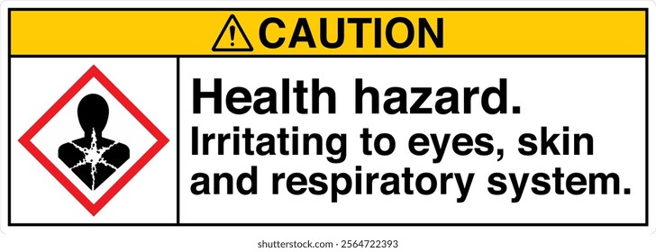 ANSI Z535 GHS Chemicals Label Warning Health Hazard Irritating to Eyes Skin and Respiratory System White
