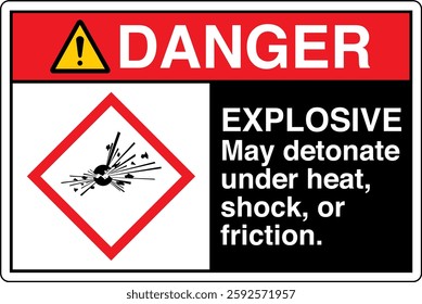 ANSI Z535 GHS chemicals label explosive may detonate under heat shock or friction