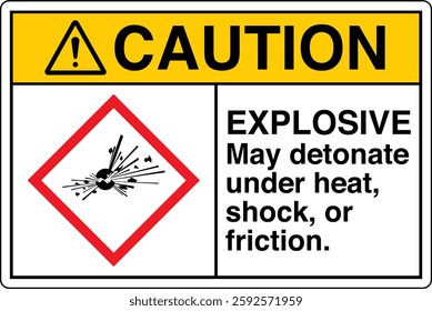 ANSI Z535 GHS chemicals label explosive may detonate under heat shock or friction