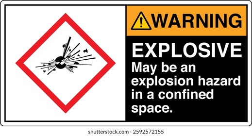 ANSI Z535 GHS chemicals label explosive may be an explosion hazard in a confined space