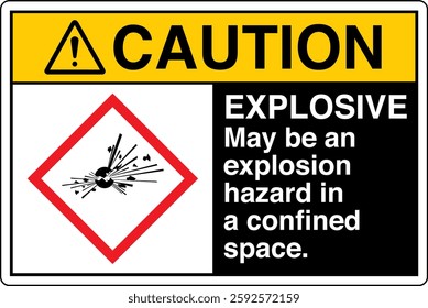 ANSI Z535 GHS chemicals label explosive may be an explosion hazard in a confined space