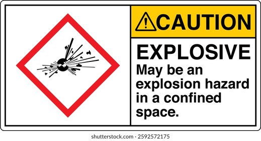 ANSI Z535 GHS chemicals label explosive may be an explosion hazard in a confined space