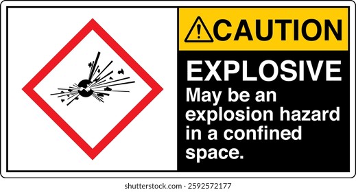 ANSI Z535 GHS chemicals label explosive may be an explosion hazard in a confined space