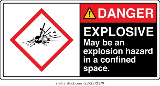 ANSI Z535 GHS chemicals label explosive may be an explosion hazard in a confined space