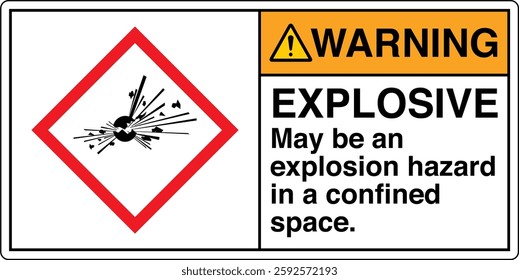 ANSI Z535 GHS chemicals label explosive may be an explosion hazard in a confined space