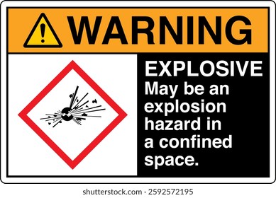 ANSI Z535 GHS chemicals label explosive may be an explosion hazard in a confined space