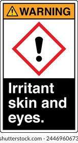 ANSI Z535 WARNING GHS Chemicals Label and Hazard Irritant skin and eyes Portait Black 01