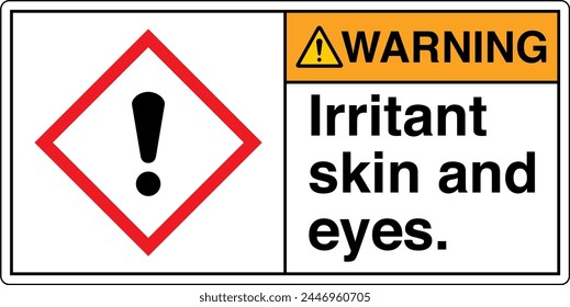 ANSI Z535 WARNING GHS Chemicals Label and Hazard Irritant skin and eyes Landscape White 03