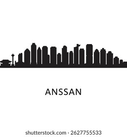 Anssan skyline South Korea city silhouette.