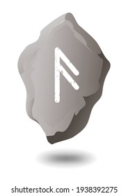 ANSUZ STONE RUNE EN UN FONDO BLANCO EN EL VECTOR