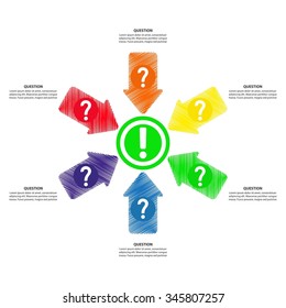 The answer to all questions / Decision Making - Vector arrows Infographic template