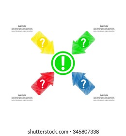 The answer to all questions / Decision Making - Vector arrows Infographic template