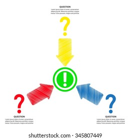 The answer to all questions / Decision Making - Vector arrows Infographic template