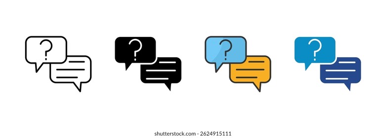 Answer Box Icon Set Multiple Style Collection