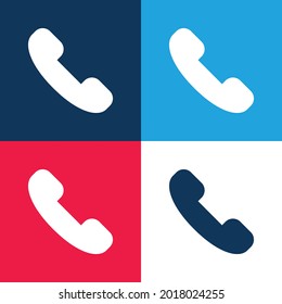 Answer Call blue and red four color minimal icon set