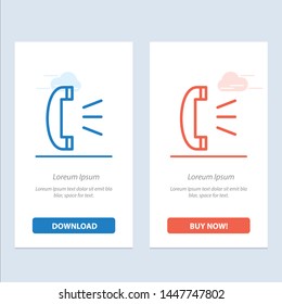 Answer, Call, Client Support, Customer Support  Blue and Red Download and Buy Now web Widget Card Template
