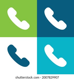 Answer Call Flat four color minimal icon set