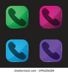 Answer Call four color glass button icon