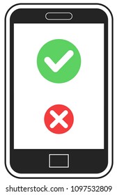 Answer call icon on mobile phone vector