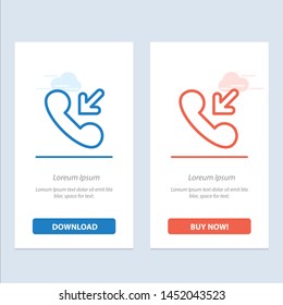 Answer, Call, Incoming  Blue and Red Download and Buy Now web Widget Card Template