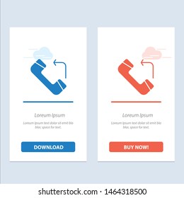 Answer, Call, Incoming  Blue and Red Download and Buy Now web Widget Card Template. Vector Icon Template background
