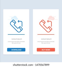 Answer, Call, Incoming  Blue and Red Download and Buy Now web Widget Card Template. Vector Icon Template background
