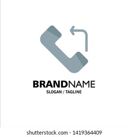 Answer, Call, Incoming Business Logo Template. Flat Color