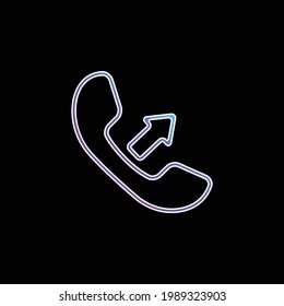 Answer A Call Interface Symbol Of Auricular With An Arrow blue gradient vector icon