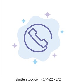 Answer, Call, Phone Blue Icon on Abstract Cloud Background