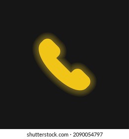 Answer Call yellow glowing neon icon